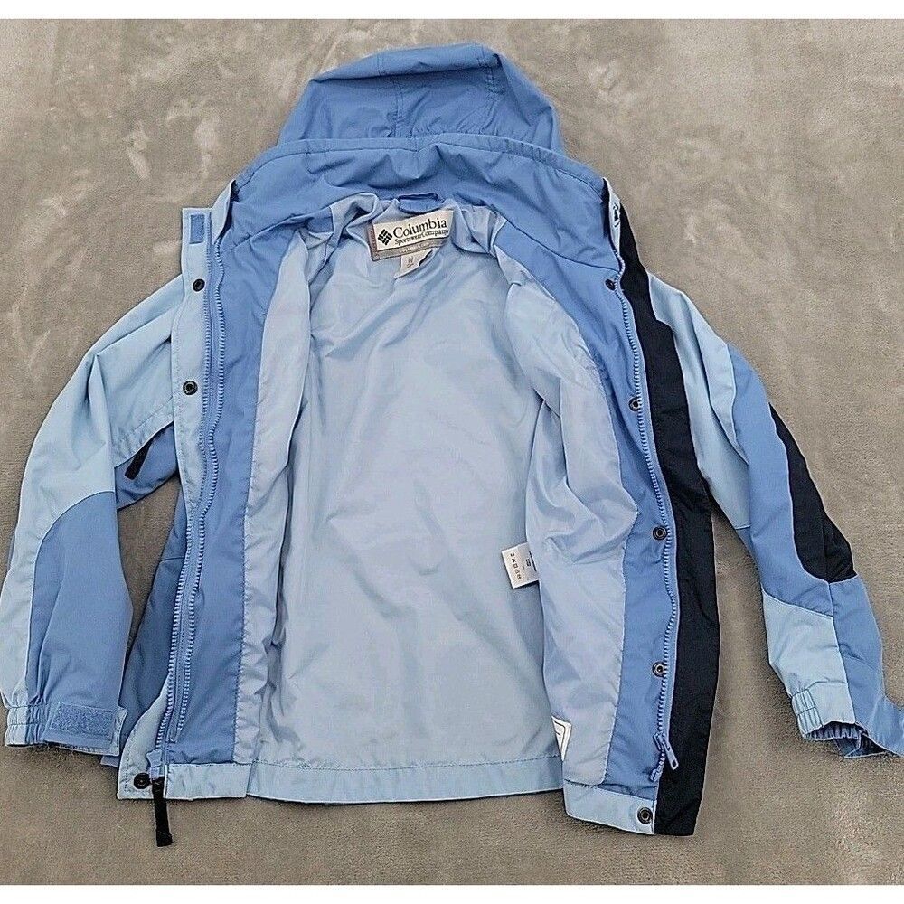 Columbia Vertex Youth Jacket Size 10/12 Blue Double Zipper Pockets Lightweight - Picture 3 of 15
